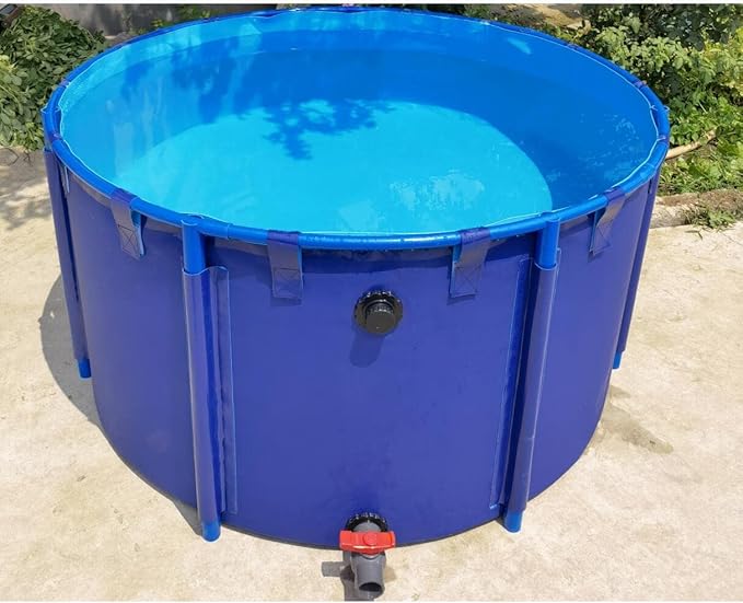 Canvas Fish Pond PVC Frame Above Ground Fish Pond 6.5ftx3ft Portable Aquaculture Tank for Koi Culture Agricultural Irrigation Water Storage Tank,Belt frame/3100L