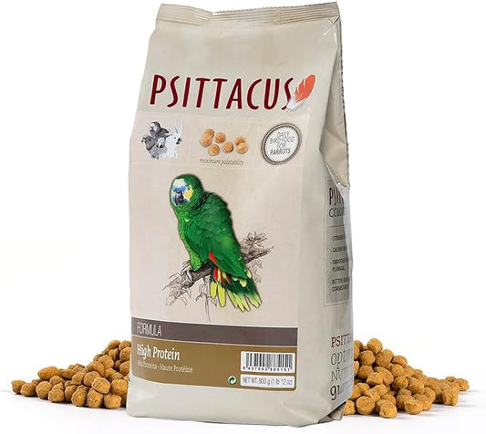 Psittacus High Protein 1.8 lb | Complete Pellet Diet for Amazons, Cockatoos and Ringneck Parrot | Premium Food for Birds, 100% no-GMO