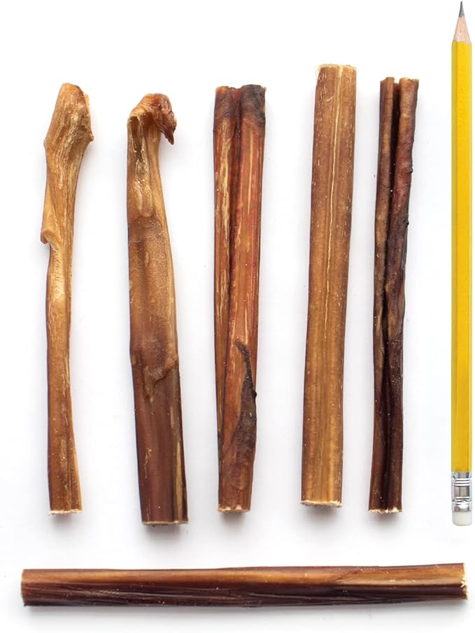 Junior Bully Sticks for Puppies and Small Dog Breeds, 100% Natural Dog Chews, Non-GMOs, Long-Lasting, Free-Range Grass-Fed Beef Sticks