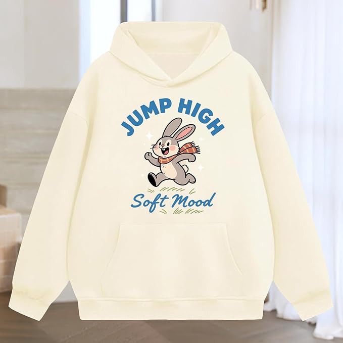 Oversized Hoodies for Women 2025 Trendy Cute Dog Cat Print Sweatshirts Hooded Pullover Tops with Kangaroo Pocket