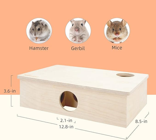 Niteangel Multi-Chamber Hamster House Maze: - Multi-Room Hideouts & Tunnel Exploring Toys for Hamster Gerbils Mice Lemmings (6-Room Small)