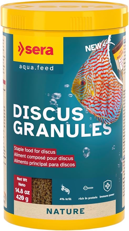 Sera Discus Granules 1000ml (14,8 fl oz) | Main Feed for All Discus & Ornamental Fish | Rich in Aquatic Proteins & Minerals | No Dyes or Preservatives | Boosts Growth