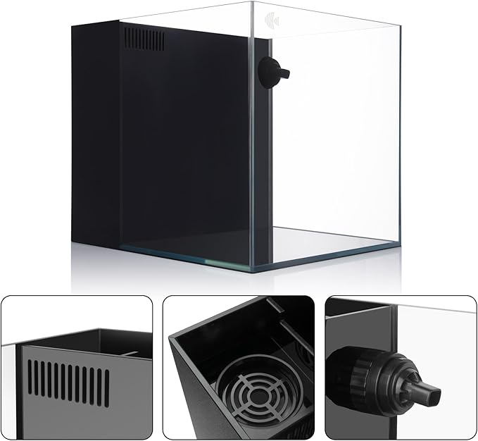 Coralland 8-Gallon Saltwater Aquarium - Ultra Clear Low Iron Glass, 45° Angled Joint Design, Crystal Clear Viewing, Perfect for Marine Fish & Reef Tanks & Freshwater