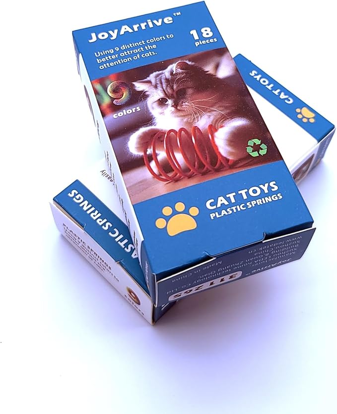 9Colors Cat Springs Toy for Indoor Cats, Interactive Self-Play Hunting Toy for Kittens, Biting & Swatting Creative Coil Toys 18Pcs