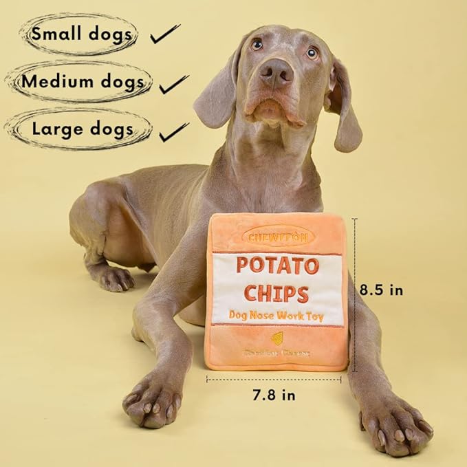Dog Enrichment Puzzle Toys, Interactive Snuffle Crinkle Treat Toy for Boredom and Mental Stimulating, Nose Work Potato Chips Dog Toy for Small, Medium and Large Dogs