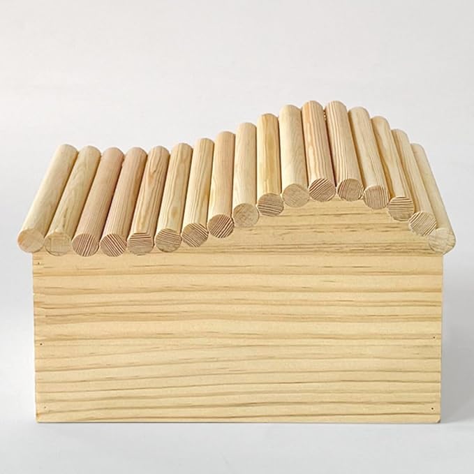 Guinea Pig Wood Hideout Hut with Window Small Animal Wooden House for Rat Chinchilla Hedgehog Hamster Rabbit Bunny (Medium)