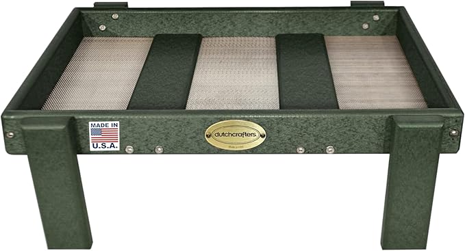 Amish American Made Platform Bird Feeder, Free Standing Ground Bird Feeders for Outdoors, Feeder for Wild Birds, Chicken, Squirrel, Gift for Birdwatchers (Turf Green with Reinforcement)