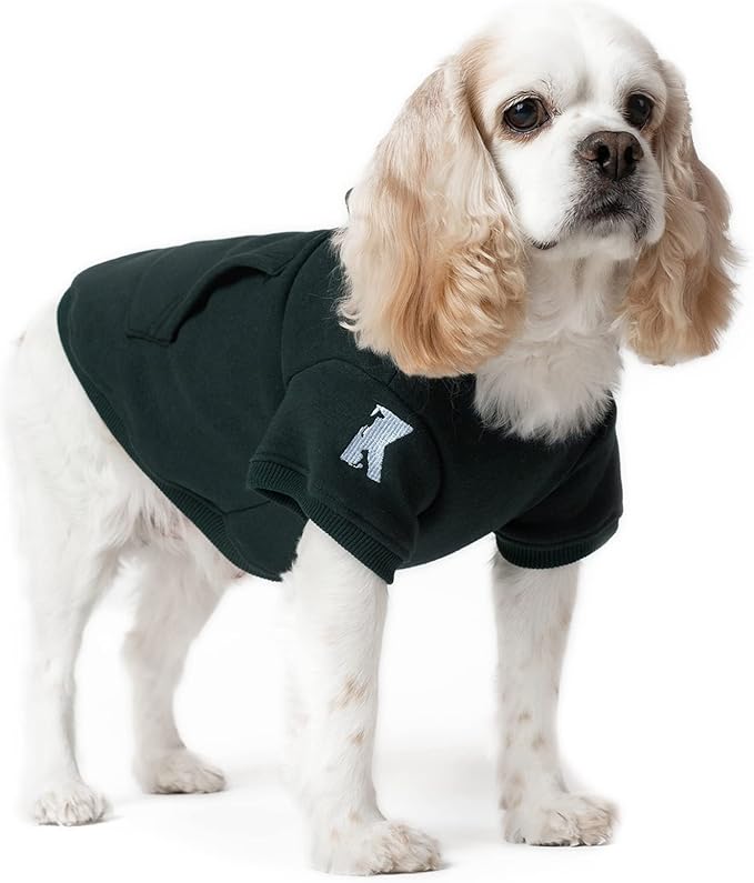 Koneseve Dog Hoodie Fleece Puppy Clothes Warm Sweater with Hat for Small Medium Dogs Cat Hooded Shirt Kitten Pet Basic Sweatshirt with Pocket Doggie Soft Winter Coat Apparel (Green; 3XL)
