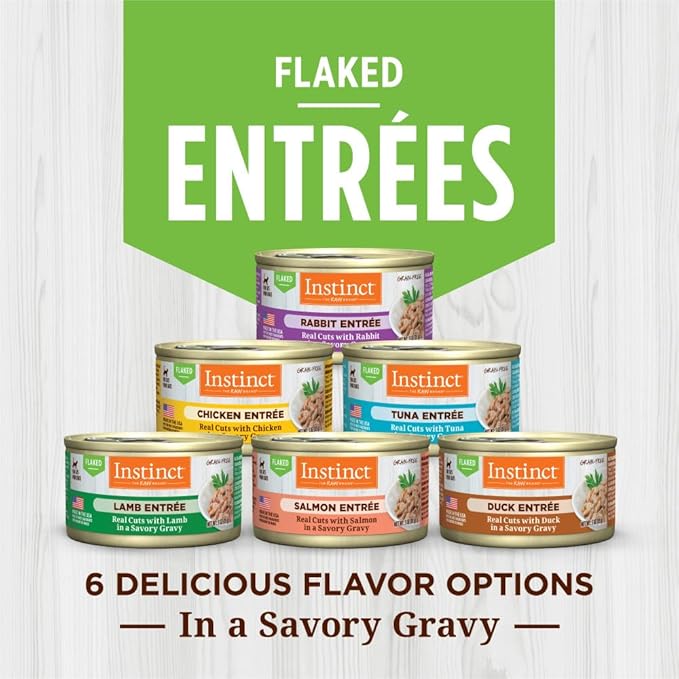 Instinct Flaked Entrée Wet Canned Cat Food - Rabbit, 3 oz. Cans (Pack of 24)