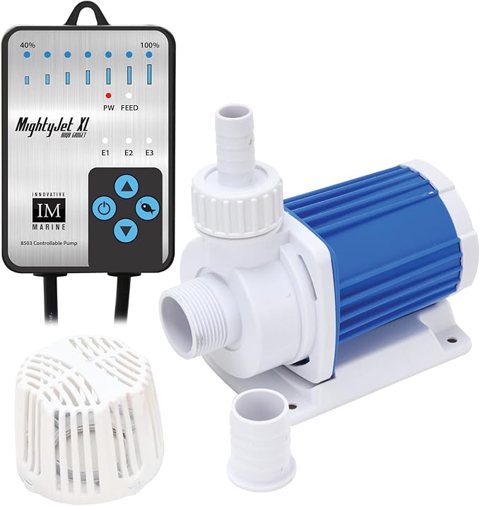Innovative Marine EXT (External Overflow) Complete Reef System - Aquarium, Stand, Sump, Return Pump, and Plumbing Assembly (50 Gallon with White APS Stand with Leveling Frame)