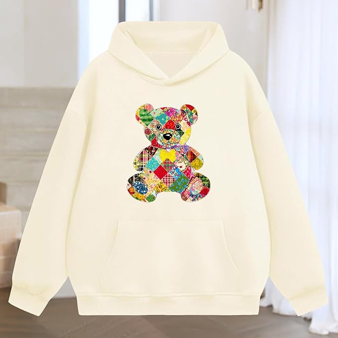 Oversized Hoodies for Women 2025 Trendy Cute Dog Cat Print Sweatshirts Hooded Pullover Tops with Kangaroo Pocket