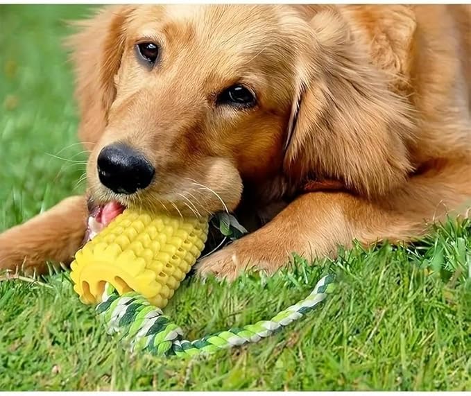 MK Dog Chew Toys for Aggressive Chewers, Indestructible Tough Durable Squeaky Interactive Dog Toys, Puppy Teeth Chew Corn Stick Toy for Small Medium Large Breed