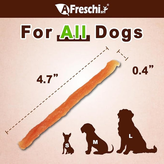 AFreschi Soft Turkey Tendon & Pumpkin Strip 3.5 oz, USA-Sourced Turkey Tendon, Dog Treats for Soft Series, All Natural Human Grade Dog Treat, Suitable for Training chew, Rawhide Alternative