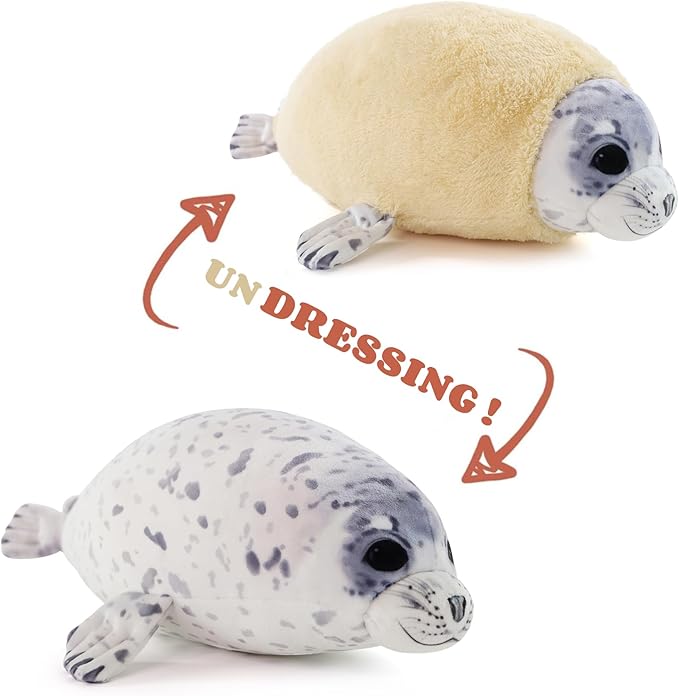 20" Chubby Blob Seal Pillow Soft Plushies, Cute Ocean Stuffed Animals Plush Toy, Room Decor,Throw Pillow Doll Big Plush Toys Gift for Girlfriend,Boys, Girls (Medium(20 in))