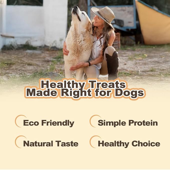 Buffalo Dog Treats Bone 8oz, Natural Low-Fat Chews for Training & Rewards, Limited Ingredient, Dogs & Puppies