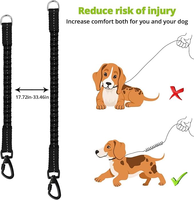 Long Dog Leash 20 FT: Heavy Duty Rope Leashes for Dogs Training with Swivel Lockable Hook Reflective Threads Bungee and Padded Handle - Dog Lead for Large Small Medium Dogs Outside Walking Hiking