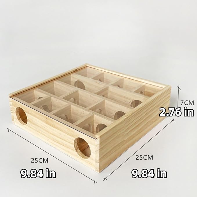 Wooden Maze Tunnel Toy, Small Pet Animals Activity Sport Labyrinth Dwarf Hamster Play Toys Maze Tunnel Mice Wooden Funny Toy