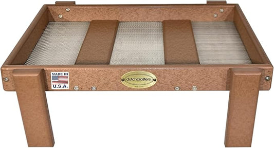 Amish American Made Platform Bird Feeder, Free Standing Ground Bird Feeders for Outdoors, Feeder for Wild Birds, Chicken, Squirrel, Gift for Birdwatchers (Cedar with Reinforcement)