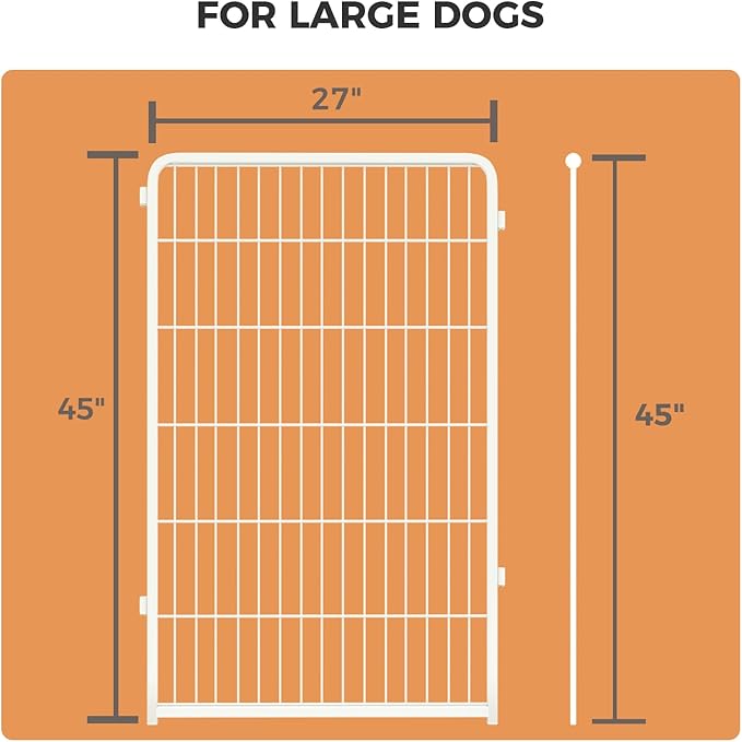 FXW Homeplus Unleashed Indoor Dog Playpen - Stress-Free and Safe Play, Heavy Duty 45 Inch 2 Panels Dog Pen for Large Dogs, White│Patented