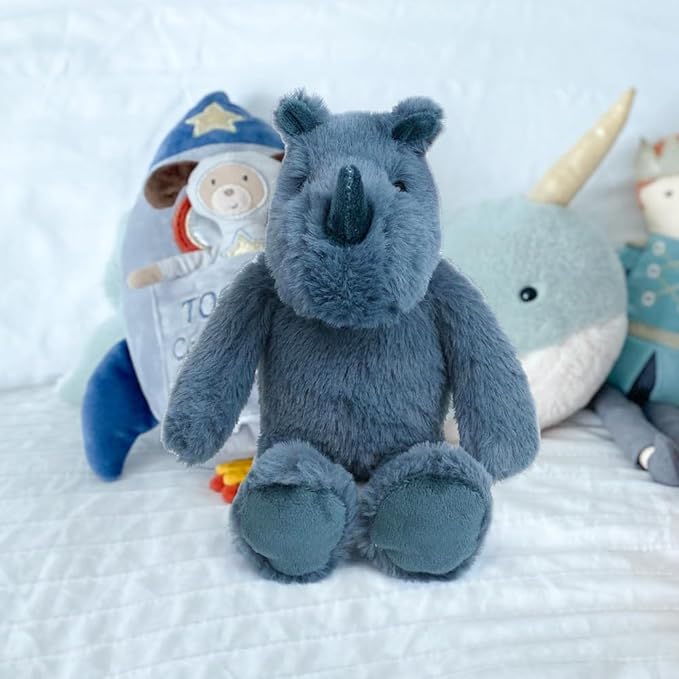 MON AMI Raymond The Rhino Stuffed Animal - 10", Soft Plush Toy, Stuffed Wild Animals, Use as Toy or Nursery Room Décor,Great Gift for Kids of All Ages