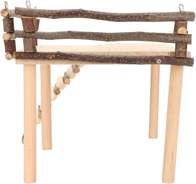 Hamster Platform, Wooden Reptile Bridge, Hamster Enrichment Toys for Guinea Pigs, Chinchilla, Gerbils, Squirrels, Reptiles and Other Small Pets