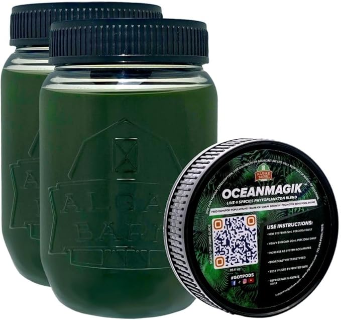 OceanMagik Live Phytoplankton Blend - Tetra x Nanno x Iso x Thal Phyto Food for Coral and Copepod (32oz)