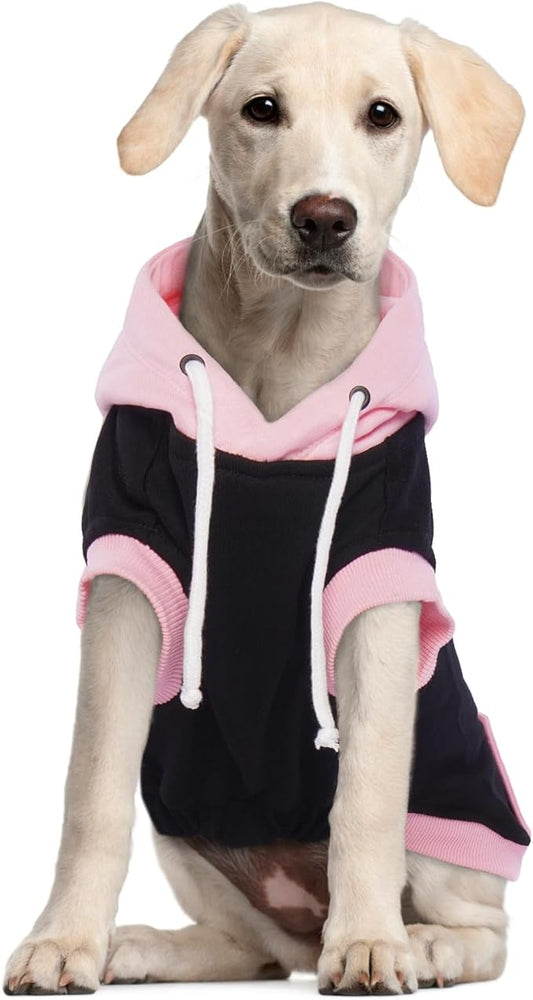 Dog Hoodie for Large Dogs - Cotton Sweatshirt Soft Breathable Sweater, Sleeveless Clothes Cozy Coat for Spring Autumn Winter, Pink XXL