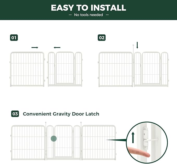 FXW Rollick Unleashed Dog Playpen for Indoor, Yard, RV Camping, 24 inch 48 Panels for Small and Puppy Dogs, White│Patented