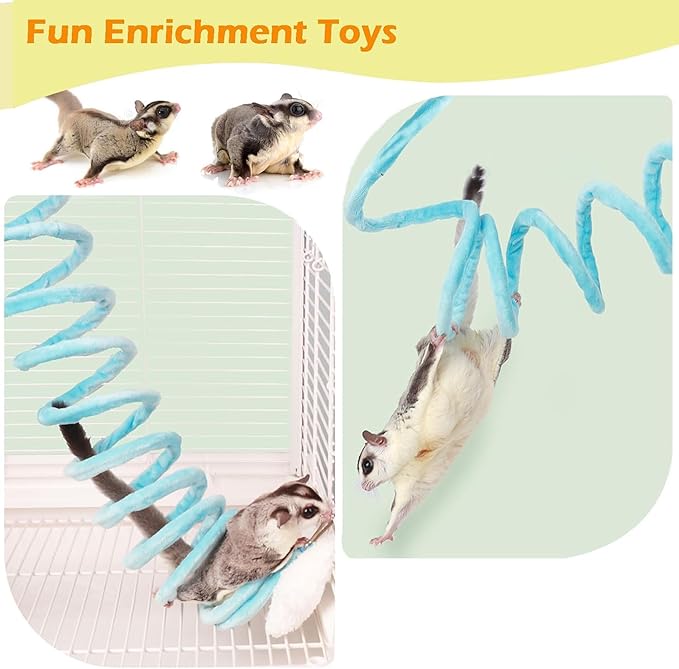 Sugar Glider Toys, Elastic Sugar Glider Climbing Ropes, Hanging Sugar Cage Accessories, Rat Enrichment Climbing Toys, Soft Touch Small Pet Swing Toy (1pc Random Color)