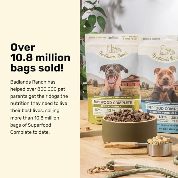 by Katherine Heigl- Superfood Complete, Air-Dried Adult Dog Food - High Protein, Zero Fillers, Superfood Nutrition (64 Ounce (Pack of 4), Chicken)