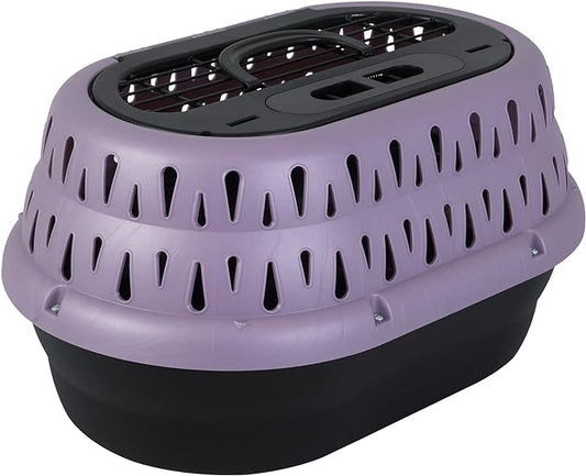 Petmate Top Load Cat Kennel Dog Crates for Small Dogs & Cat Carriers, One-Door Plastic Pet Kennel, Top Loading, Made in USA, 19", Purple