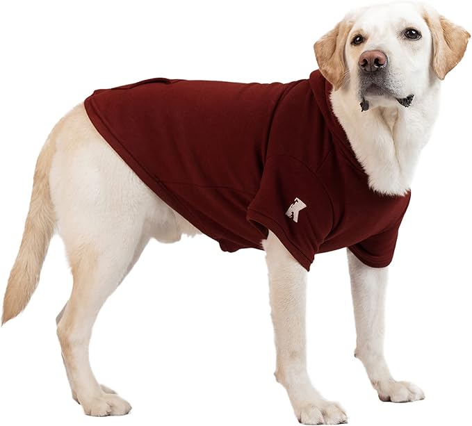 Koneseve Dog Hoodie Fleece Dog Clothes Warm Sweater with Hat for Medium Large Dogs Cat Hooded Shirt Kitten Pet Basic Sweatshirt with Pocket Doggie Soft Winter Coat Apparel (Red; 4XL)