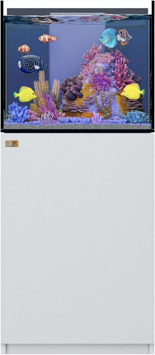 Saltwater Aquarium Tank | 50 Gallon Ultra Clear Glass with Sump, White