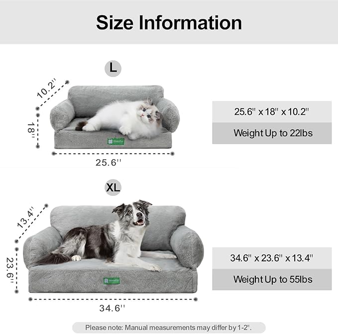 MEWOOFUN Cat Bed for Indoor Cats Orthopedic Dog Bed for Small Medium Dogs, Egg- Foam Pet Bed with Removable Washable Cover and Non-Slip Bottom (Medium, Grey)