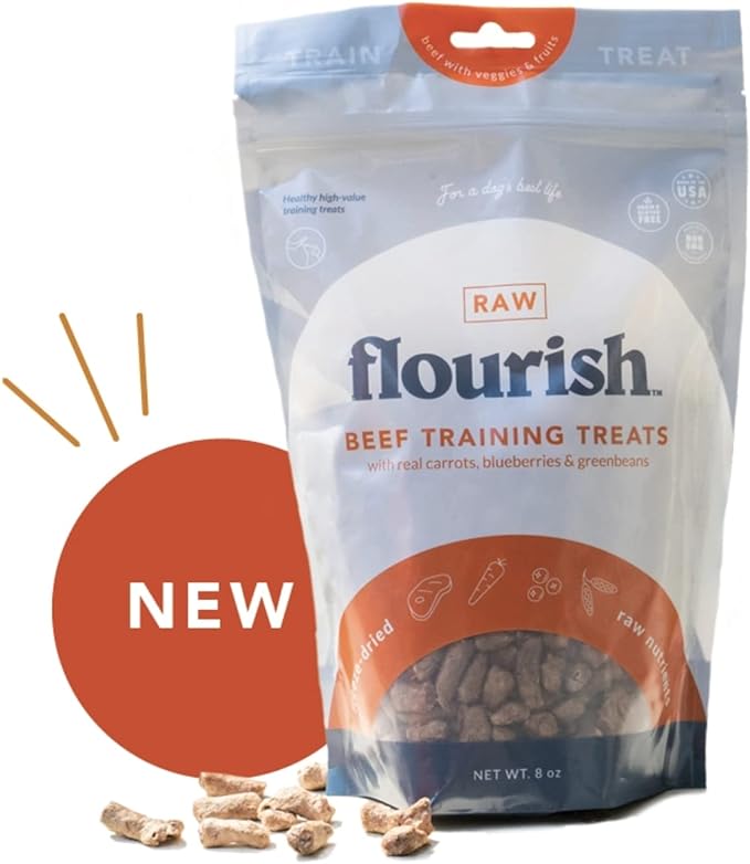 Flourish Pets Freeze Dried Raw Pet Treats for Dogs (Beef Training Treat, Regular)