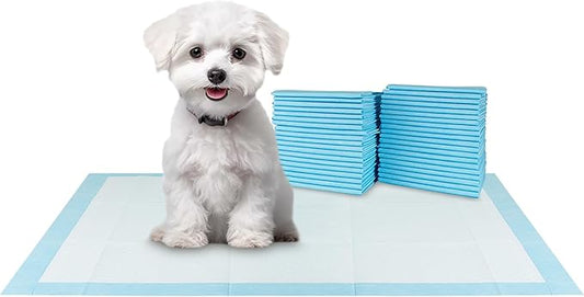 BV Small Puppy Pads 100 Count 17"x24" - Leak-Proof & Absorbent Pee Pads For Dogs with 6-Layer Design, Rapid Dry Sheet & Built-In Attractant - Dog Pad with Odor Control, Perfect for Puppies&Senior Dogs