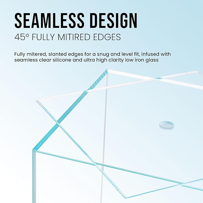 Ultum Nature Systems Prism Rimless Glass Aquarium - Cube Tank with Mitered Lid, Tall Nano Fish Tank for Home & Office - UNS Prism, 30TM