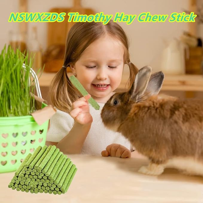 20PCS Rabbit Toys Bunny Chews Timothy Hay Stick Guinea Pig Food Hamster Toys for Teeth Grinding Rabbit Alfalfa Treat Rodent Molar Snack for Chinchilla Squirrel Gerbil Hedgehog Chipmunk