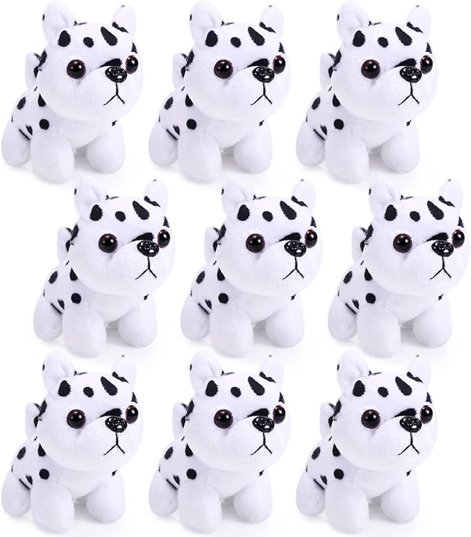 Sumind 9 Pcs 4" 5" Mini Plush Stuffed Dog Party Favor Small Puppy Stuffed Animal Bulk Soft Toy Doll Cute for Kids Gift Graduation Stocking Stuffers Baby Shower Birthday(Dalmatian)