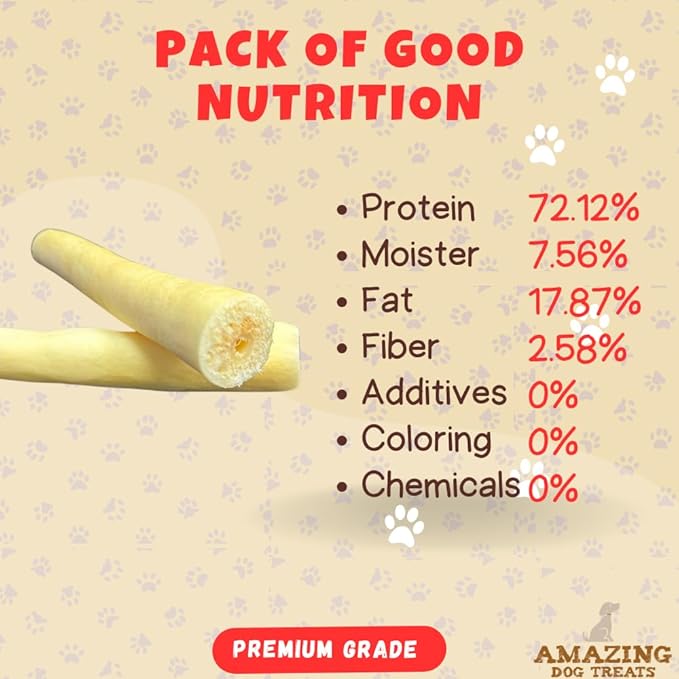 Amazing Dog Treats - Cow Tail Dog Chews (6 Inch Regular - 25 Pack) - Sourced from 100% Grass Fed Cattle - All Natural - Long Lasting Chew for Dogs - Rawhide Alternative for Dogs