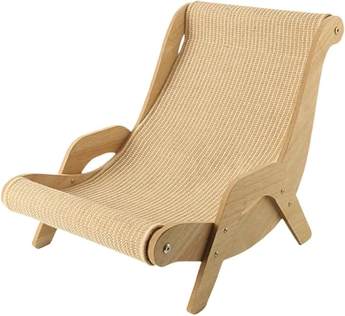 Sisal Cat Scratcher Bed,Natural Solid Wood Scratch Lounger for Indoor Small Medium Large Cat (Large/Extra Large),Large