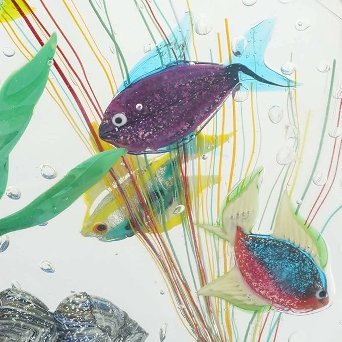 Glass Of Venice Large Murano Glass Aquarium with Fish and Sea Life