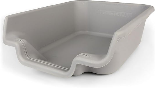 KittyGoHere Senior Cat Litter Box 1 Pack, Jumbo Gray Low Entrance Kitty Litter Box, Sized for Cats Comfort, Perfect for Senior and Arthritic Cats, Made in USA