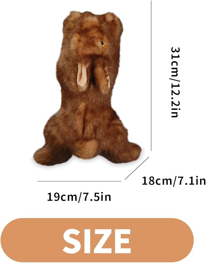 ALL FOR PAWS Classic Rabbit Squeaky Doy Toy, Bunny Dog Toy for Medium Large Breed, Puppy Fetch Toy with Squeaker, Plush Chew Dog Toy, 12.2x7.1x7.5 inches, Brown Rabbit-L