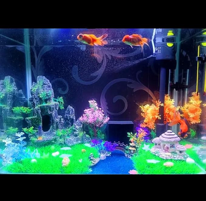 Large Fish Tank Decoration, Rock Mountain View Aquarium Decoration, Tree House cave, Fighting Fish, Shrimp, Hermit Crab, Relaxation and Play, Perfect Hiding in The cave