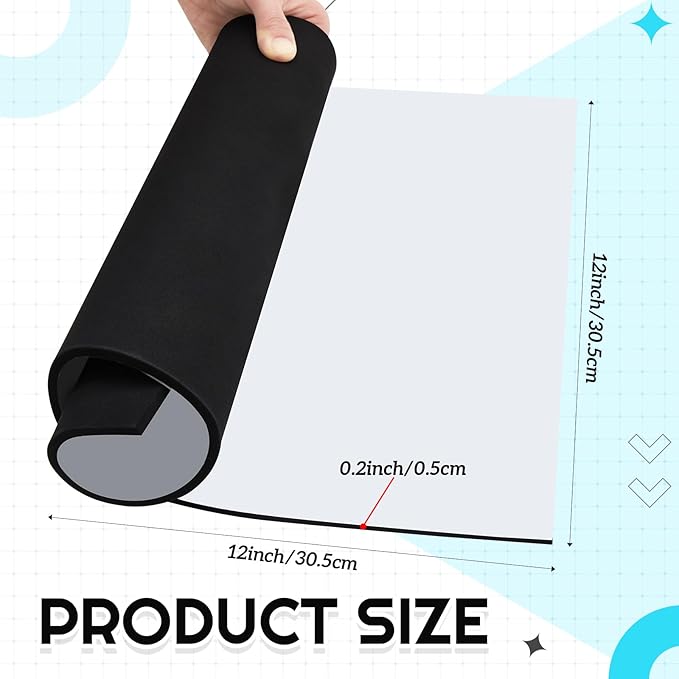 Pangda 1 Pcs Aquarium Fish Self Leveling Mat for Under Tank Foam Compressible Neoprene Mat with Adhesive Backing Waterproof Easy to Cut Stability, Black (12 x 12 Inch)