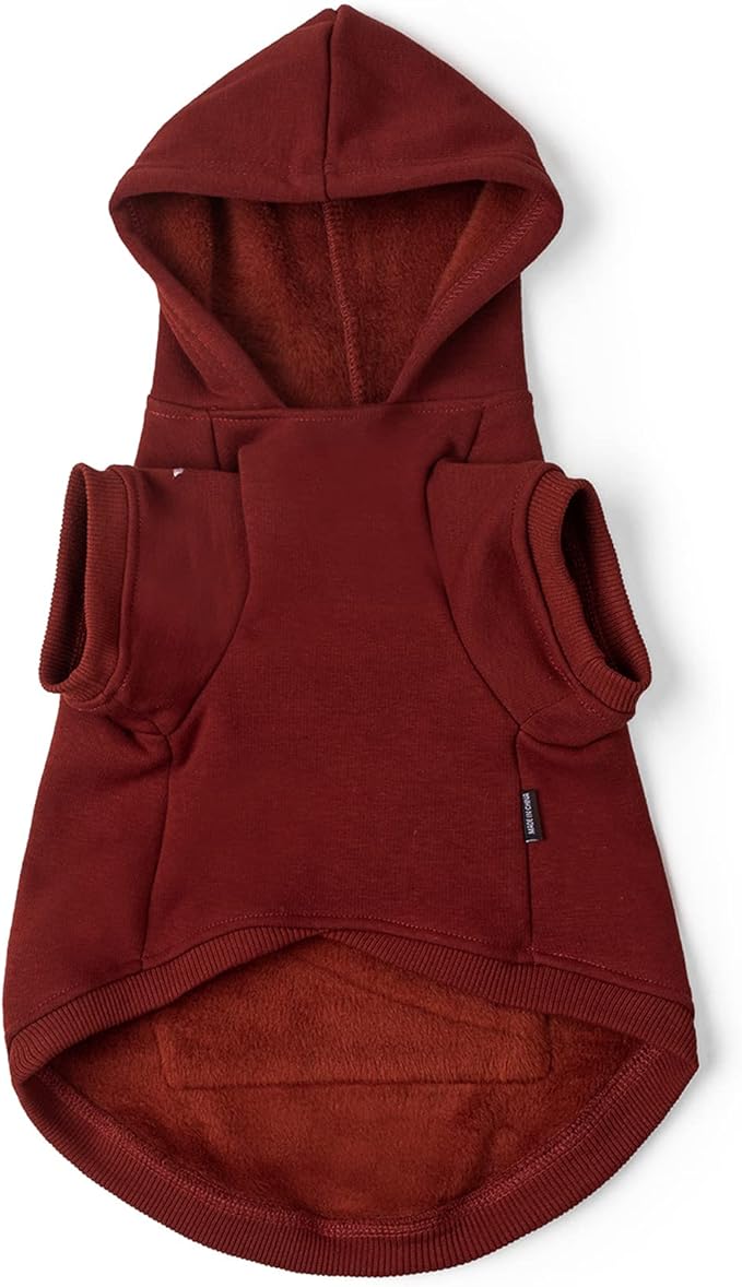 Koneseve Dog Hoodie Fleece Dog Clothes Warm Sweater with Hat for Medium Large Dogs Cat Hooded Shirt Kitten Pet Basic Sweatshirt with Pocket Doggie Soft Winter Coat Apparel (Red; 4XL)