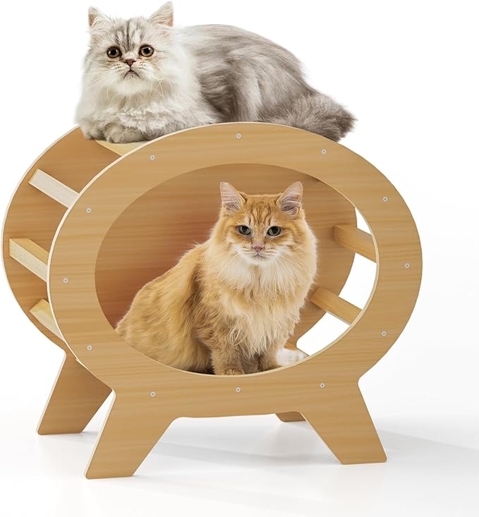 Pine Wood Cat House - Shelter for Cats,Elevated TV Shaped Solid Wood Pet Cabin for Cats,Chickens,Guinea Pigs. Suitable for Indoor,Balcony and Hallway. Easy Assembly, Weather-Resistant.