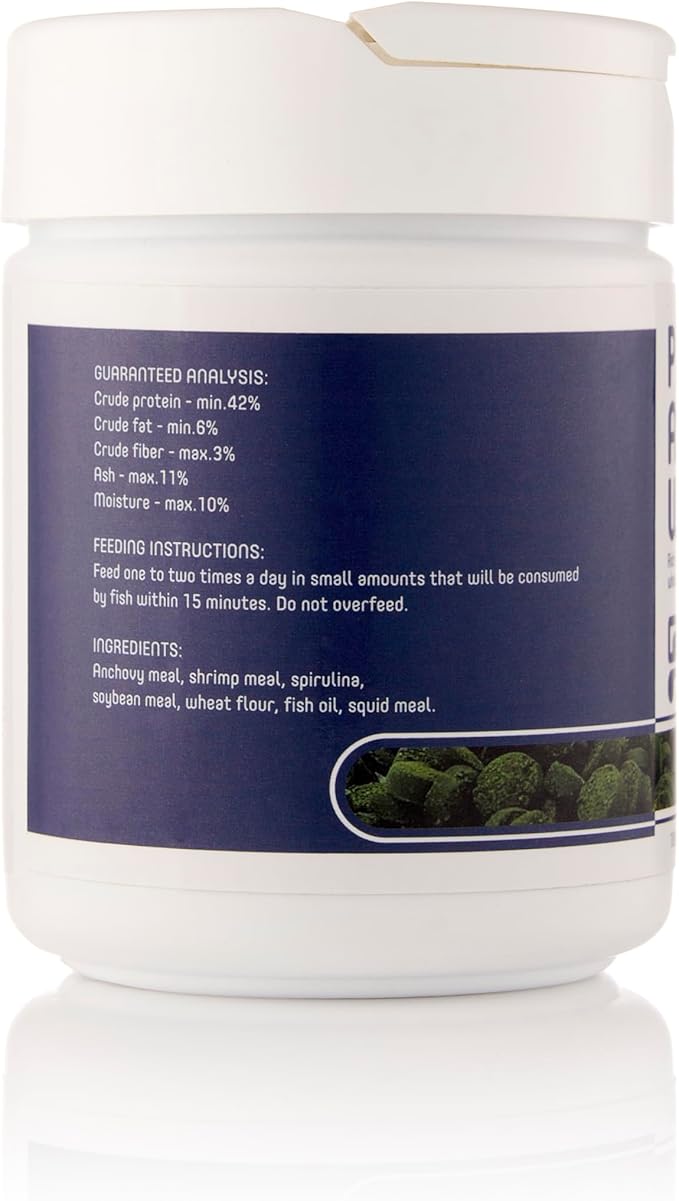 Plecoceramics Algae Wafers Universal Fish Food for Aquarium Fish, Turtles, Goldfish, Catfish - Spirulina Protein Wafers for Bottom Feeders (50 gr)