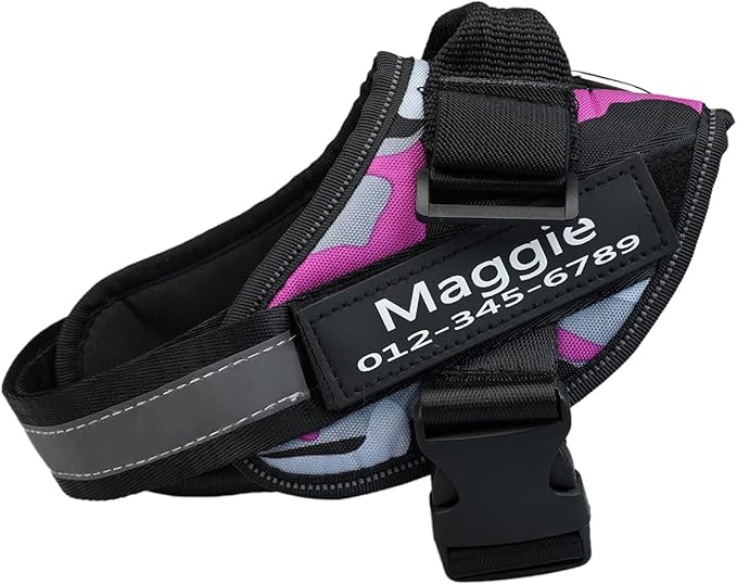 HOTGOL Custom No Pull Dog Harness with Personalize Name and Phone Number Tag,Reflective Breathable Adjustable Pet Vest for Small to Large Dogs